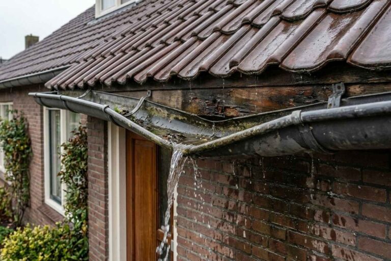Slijtage of doorhangende dakgoot